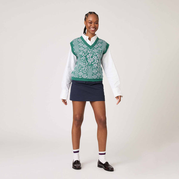 Rowing Blazers Women's Mohair Fairisle Vest Green/ Purple