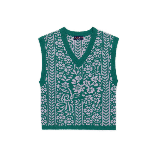rowing blazers Women's Mohair Fairisle Vest Green/ Purple