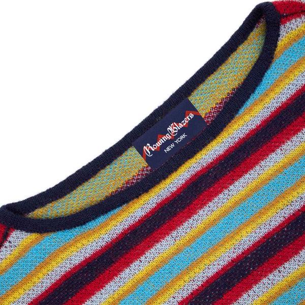 Rowing Blazers Women's Mohair Stripe Long Sleeve Top Blue Red