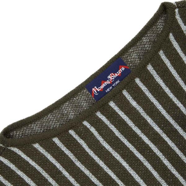 Rowing Blazers Women's Mohair Stripe Long Sleeve Top Olive Green