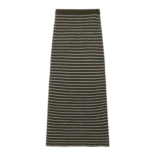 rowing blazers Women's Mohair Stripe Maxi Skirt Olive Green