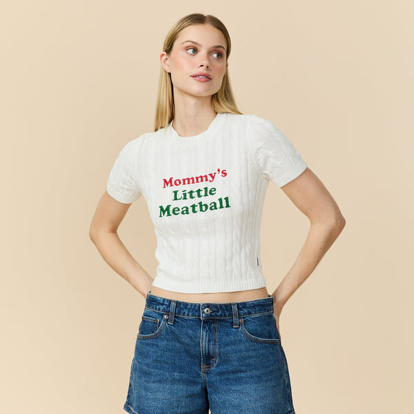 Rowing Blazers Women's Mommy's Little Meatball Sweater Tee White