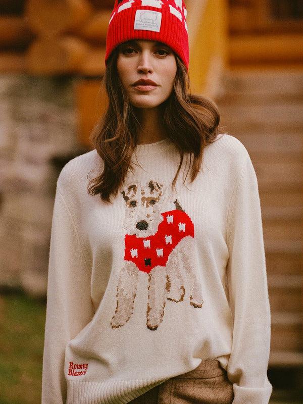 Rowing Blazers Women's Oversized Cashmere Terrier Sweater Cream