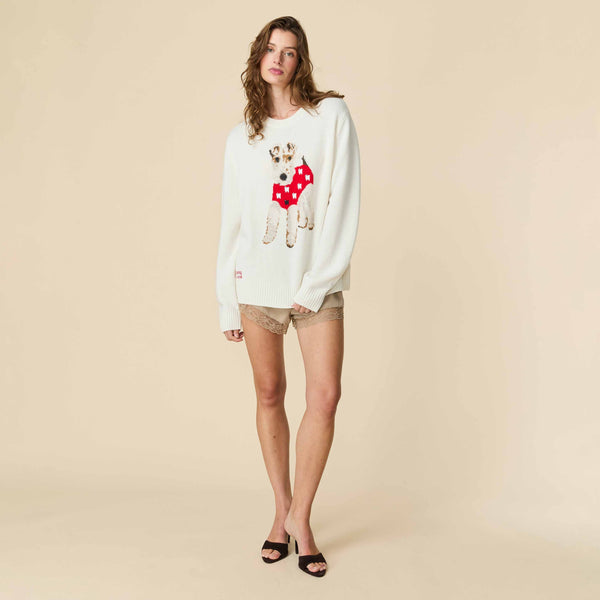 Rowing Blazers Women's Oversized Cashmere Terrier Sweater Cream