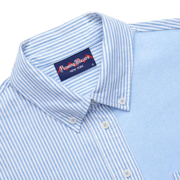Rowing Blazers Women's Oversized Oxford Shirt Blue Mixed Stripe