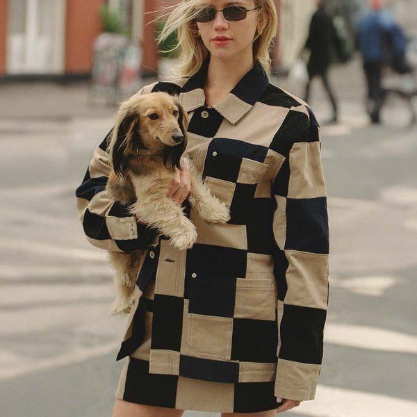 Rowing Blazers Women's Patchwork Corduroy Skirt Neutral Patchwork