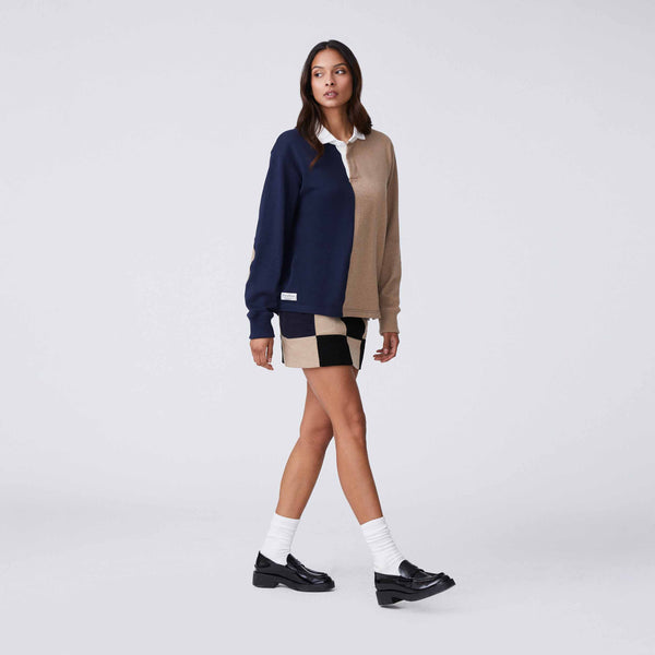 Rowing Blazers Women's Patchwork Corduroy Skirt Neutral Patchwork