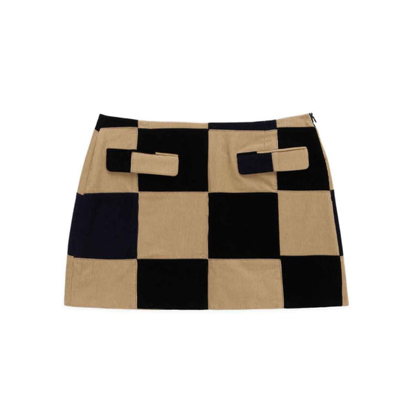 rowing blazers Women's Patchwork Corduroy Skirt Neutral Patchwork