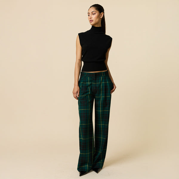 Rowing Blazers Women's Plaid Tartan Trousers Gordon Modern