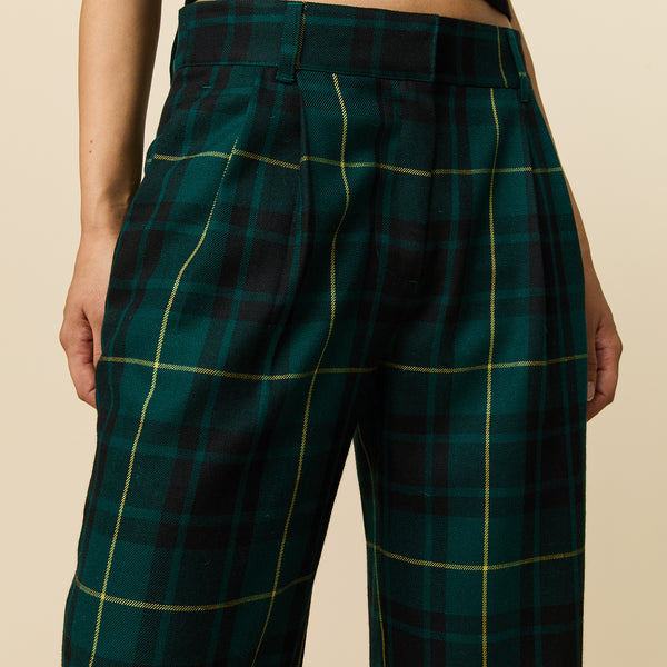 Rowing Blazers Women's Plaid Tartan Trousers Gordon Modern