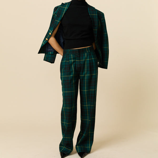 Rowing Blazers Women's Plaid Tartan Trousers Gordon Modern