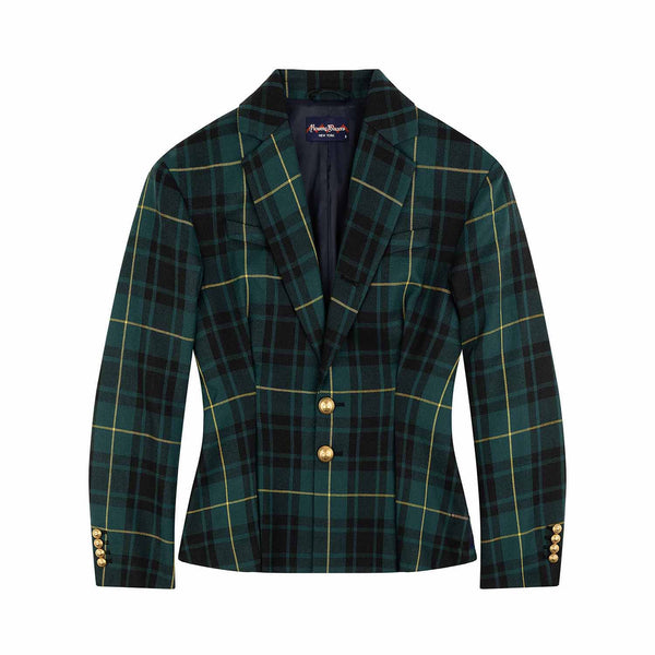 rowing blazers Women's Pleated Plaid Tartan Blazer Gordon Modern