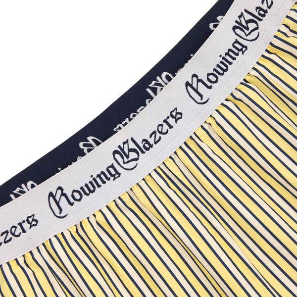 Rowing Blazers Women's Poplin Stripe Boxer Pull-On Pant Yellow Vertical Stripe