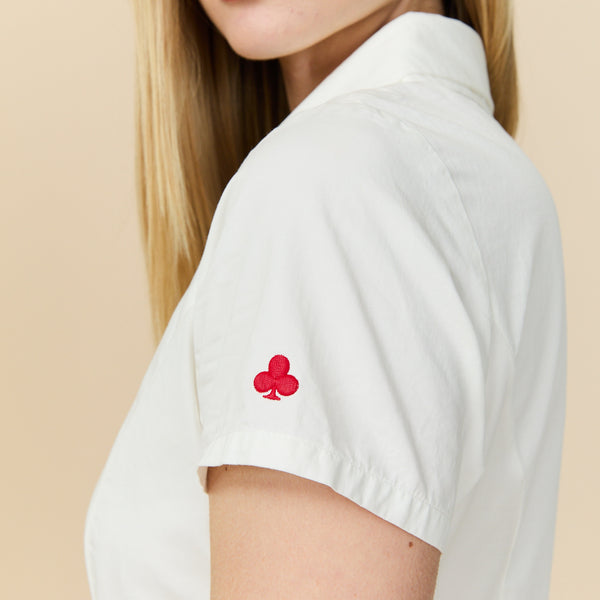 Rowing Blazers Women's Short Sleeve Double Collar Button Down White