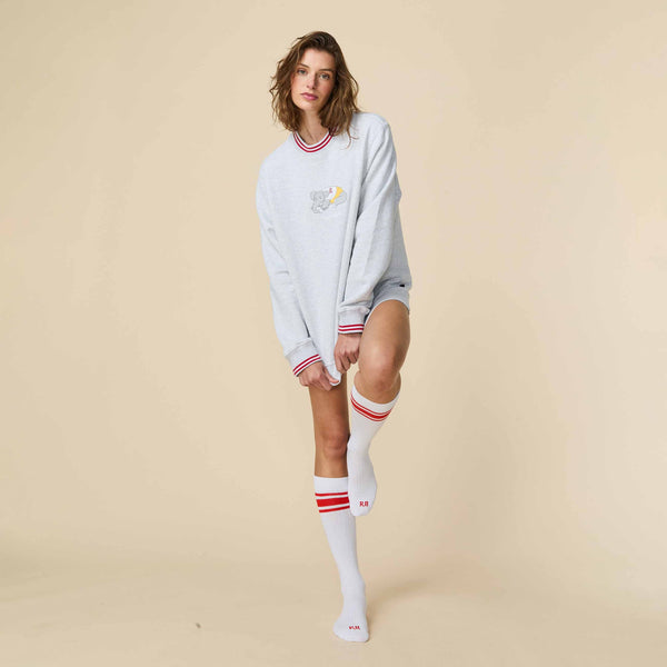 Rowing Blazers Women's Signature Red Striped Knee Socks White