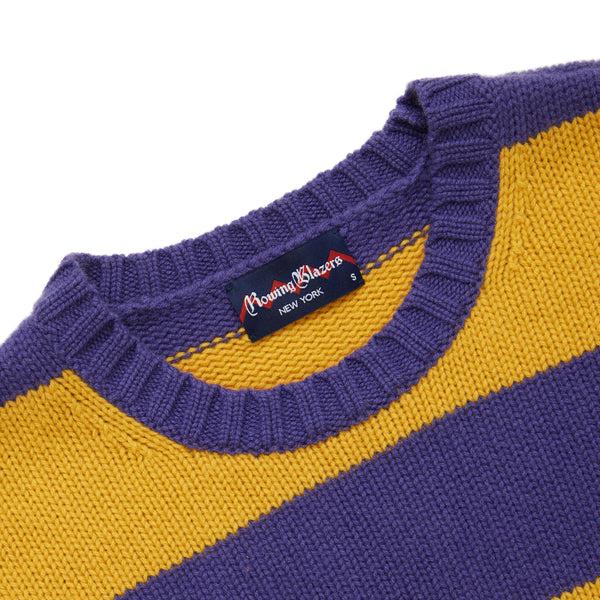 Rowing Blazers Women's Stripe Cashmere Sweater Purple Gold