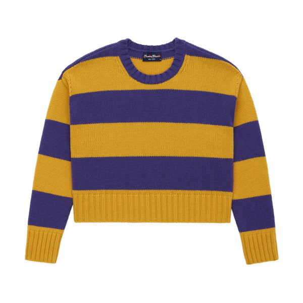 rowing blazers Women's Stripe Cashmere Sweater Purple Gold