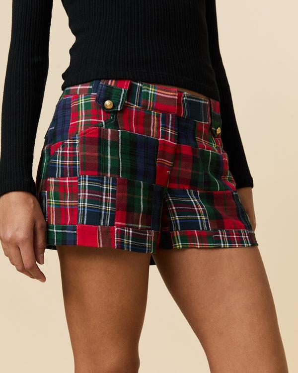 Rowing Blazers Women's Twill Patchwork Shorts Holiday Patchwork Plaid