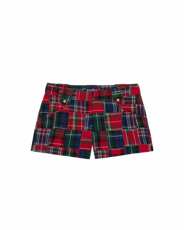 rowing blazers Women's Twill Patchwork Shorts Holiday Patchwork Plaid