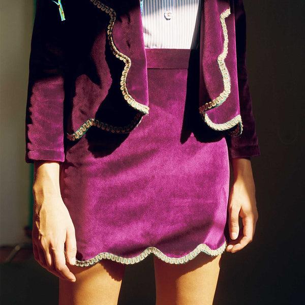 Rowing Blazers Women's Velvet Kilda Mini Skirt Purple
