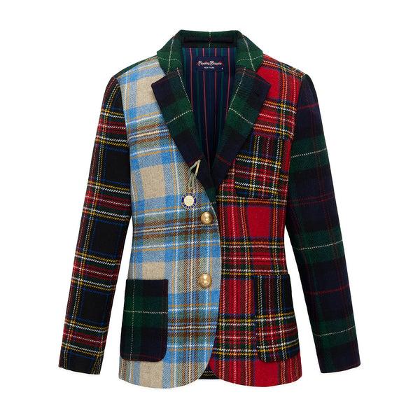 rowing blazers Women's Wool Marge Cocktail Blazer Holiday Tartan