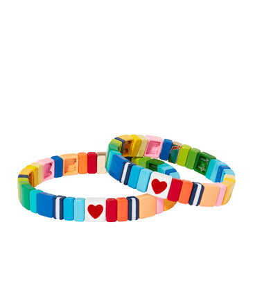 roxanne assoulin Mommy & Me Rainbow Heart Bracelets