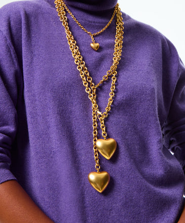 Roxanne Assoulin The Puffy Heart Necklace In Gold