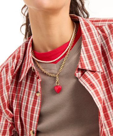 roxanne assoulin The Mini Puffy Heart Charm Necklace
