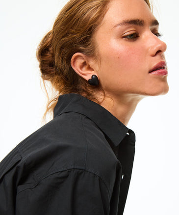 roxanne assoulin The Puffy Heart Black Stud Earrings