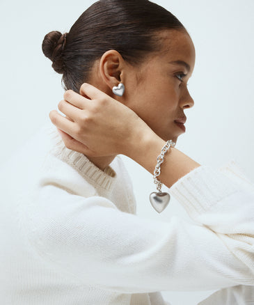 Roxanne Assoulin The Puffy Heart Bracelet In Silver