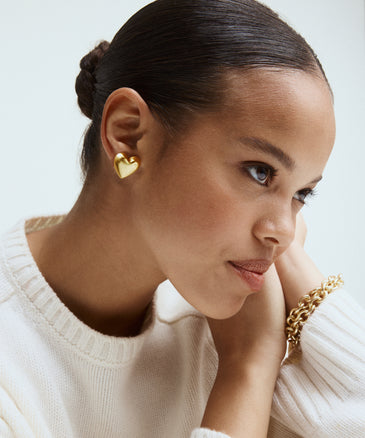 roxanne assoulin The Puffy Heart Gold Stud Earrings