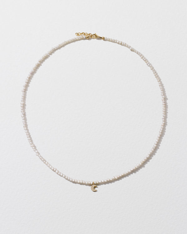 Roxanne First Baby Potato Pearl & Diamond Moon Necklace