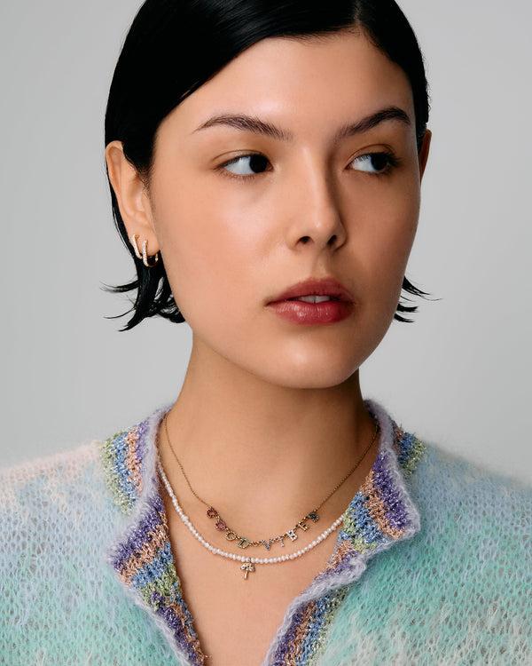 Roxanne First Baby Potato Pearl & Rainbow Sapphire Mushroom Beaded Necklace