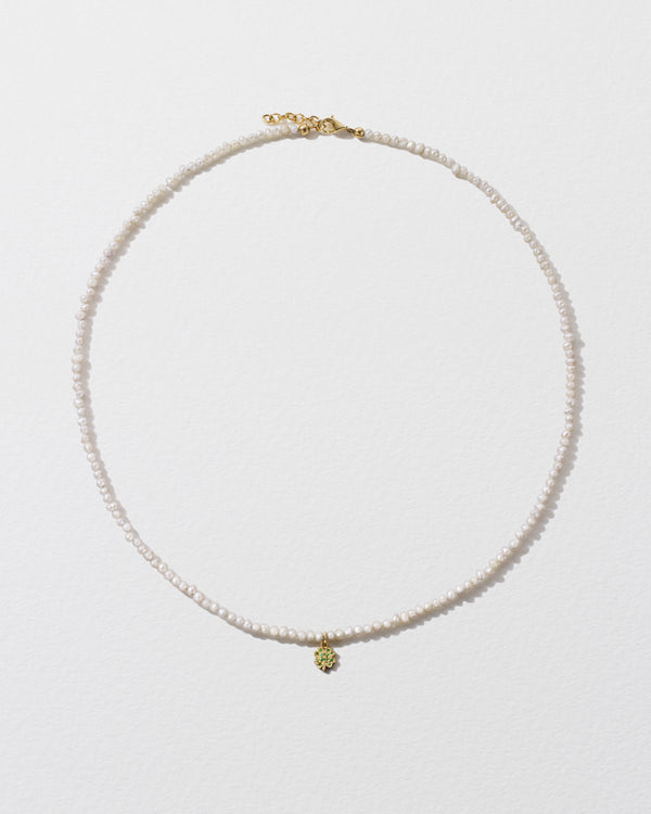 Roxanne First Baby Potato Pearl & Tsavorite Clover Beaded Necklace