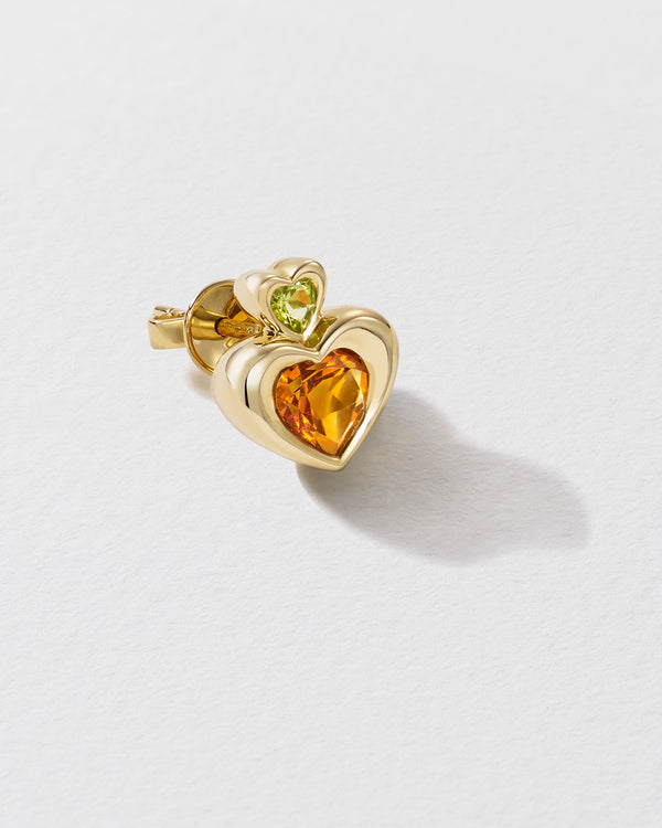Roxanne First Citrine & Peridot Total Stud Double Heart Earrings
