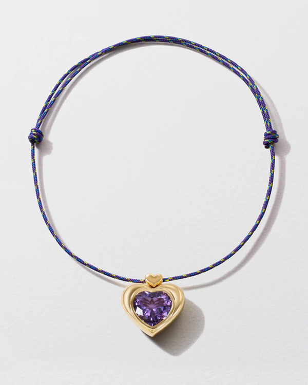 Roxanne First Cupid's Big Amethyst Heart Pendant Necklace