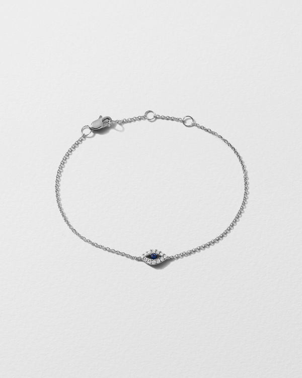roxanne first Diamond & Blue Sapphire Evil Eye Icon Bracelet