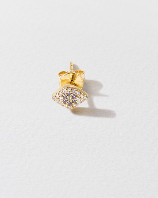 roxanne first Diamond & Blue Sapphire Evil Eye Icon Stud Earring