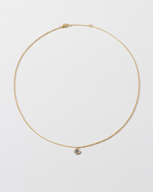 Roxanne First Diamond Blue Sapphire & Topaz Evil Eye Icon Necklace