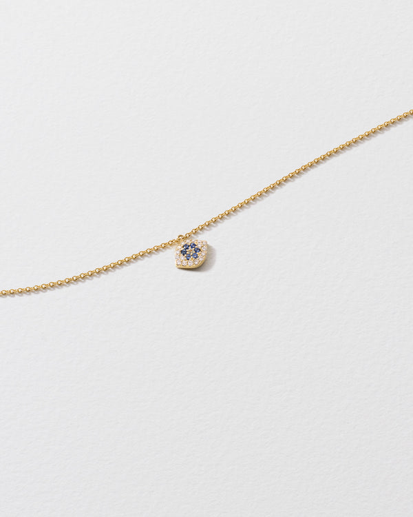 roxanne first Diamond Blue Sapphire & Topaz Evil Eye Icon Necklace