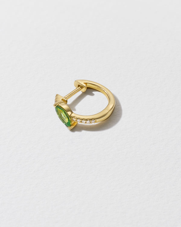 Roxanne First Diamond & Marquise-Cut Green Garnet Hoop Earring