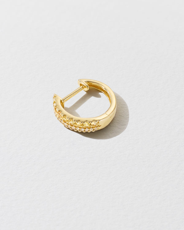 Roxanne First Double Diamond & Yellow Sapphire Row Hoop Earring