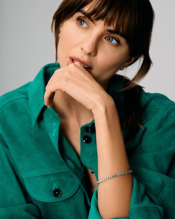 Roxanne First Graduated Green Sapphire Tennis Bracelet