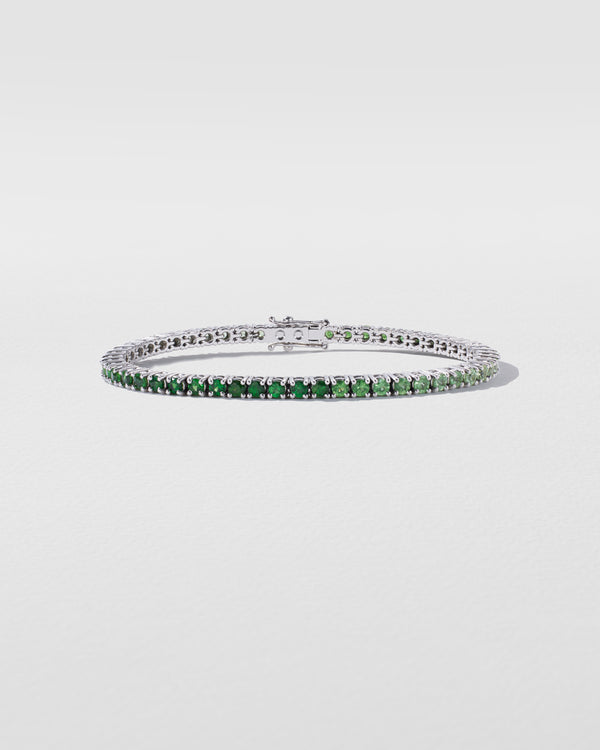 roxanne first Graduated Green Sapphire Tennis Bracelet