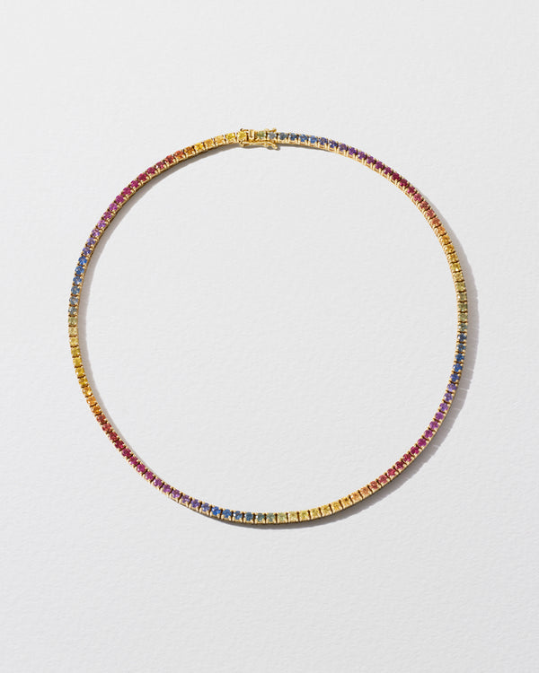 Roxanne First Graduated Rainbow Sapphire Tennis Necklace