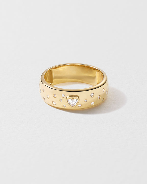 roxanne first Heart Diamond Polka Dot Cigar Band Ring