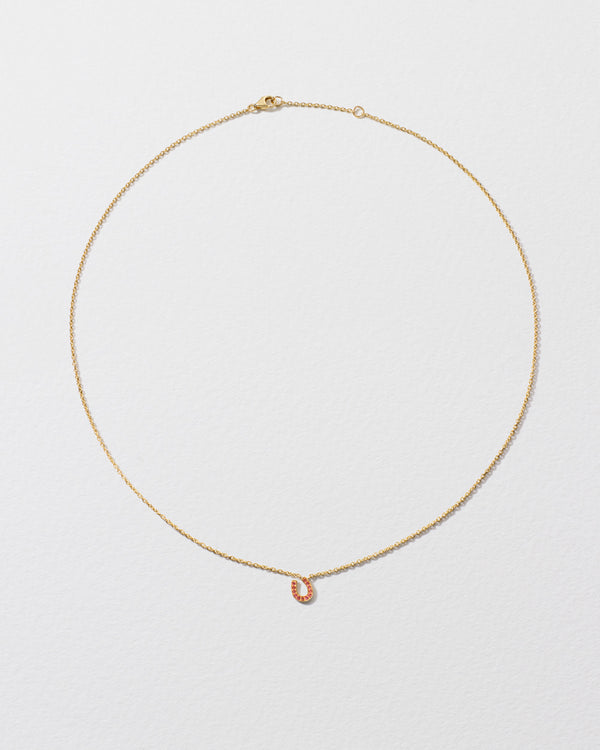 Roxanne First Orange Sapphire Horseshoe Icon Necklace