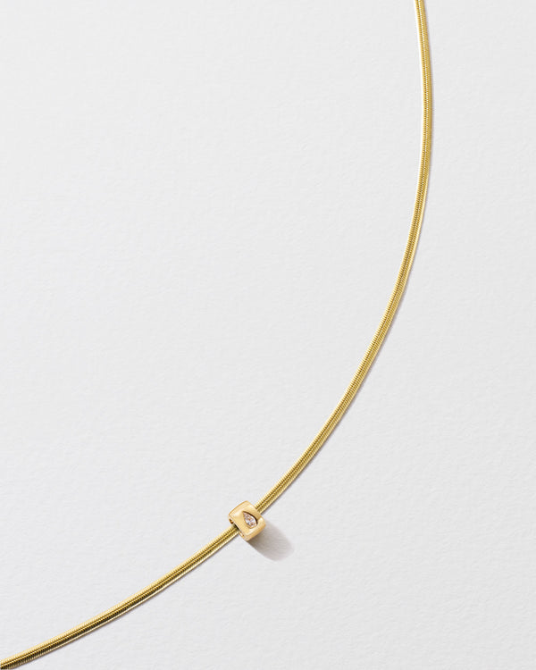 roxanne first Pear Diamond Bead Snake Chain Necklace