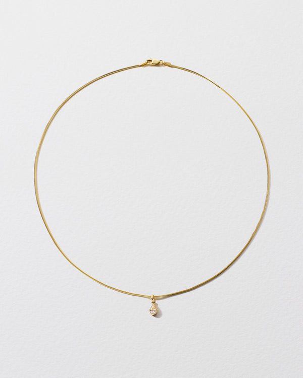 Roxanne First Pear Diamond Drop Snake Chain Necklace
