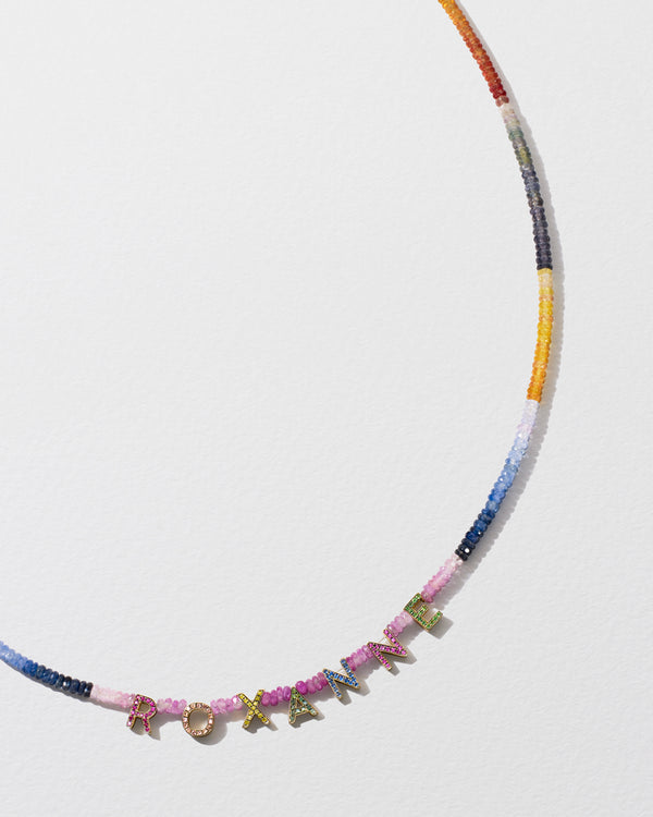 roxanne first Personalised Rainbow Letter Beaded Necklace